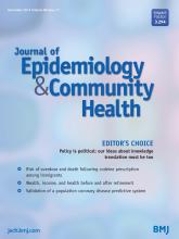 Journal of Epidemiology and Community Health: 68 (11)