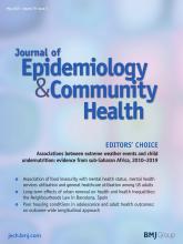 Journal of Epidemiology and Community Health: 79 (5)